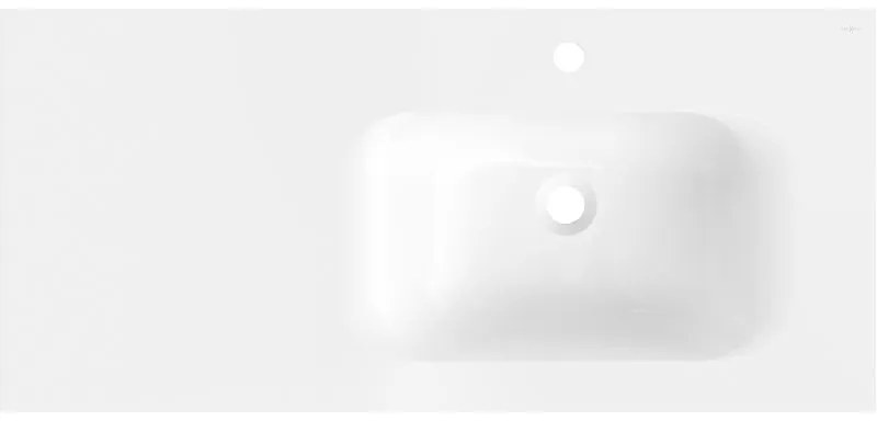Mexen Vela, umývadlo na zapustenie 101 x 46,5 cm, pravé, biela matná, 25231001P