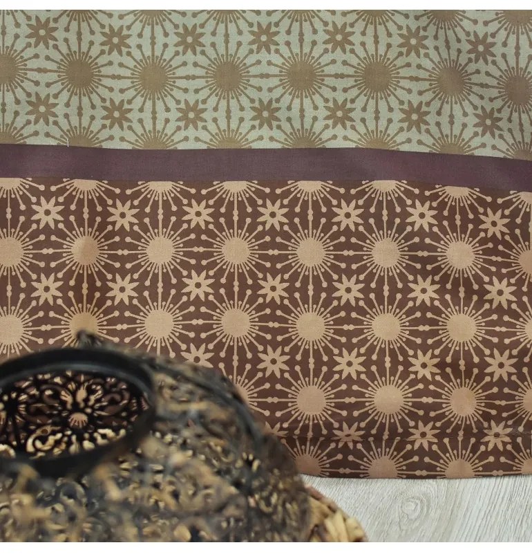 Obliečky Escala satén bielo-hnedé EMI, Štandardný set jednolôžko obsahuje 1x 140x200 + 1x 70x90