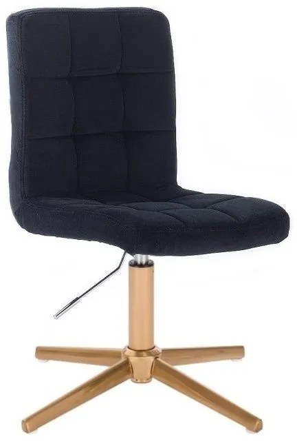 LuxuryForm DESIGN Stolička TOLEDO VELUR na zlatom kríži - čierna