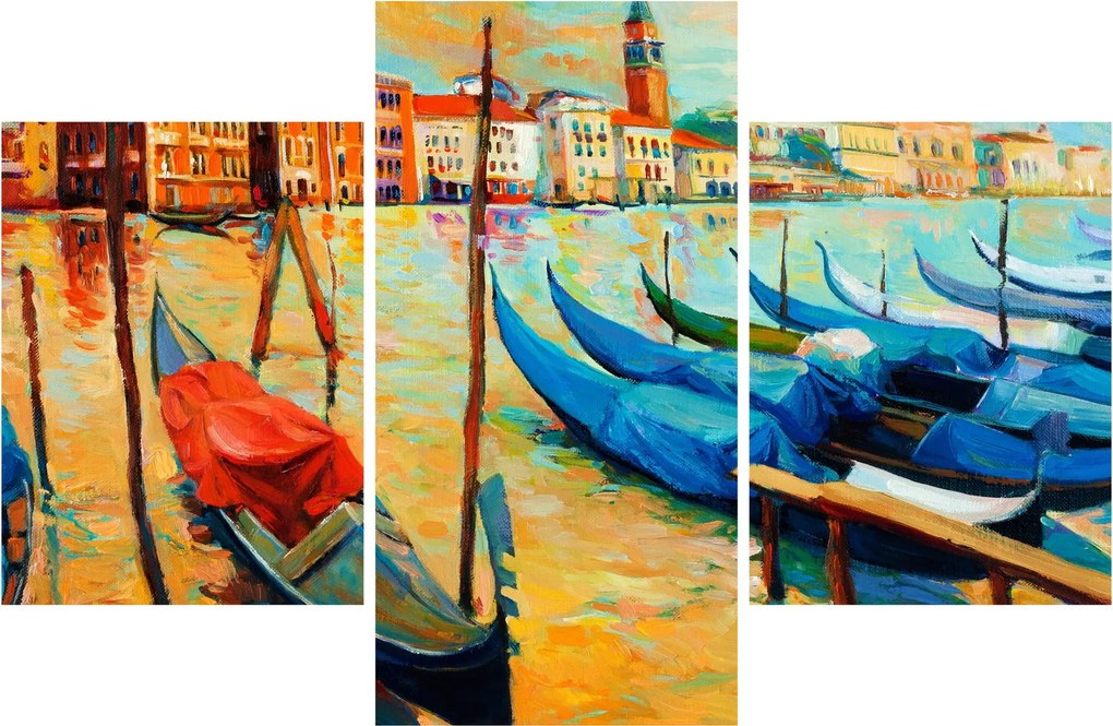 Obraz - Prístav v Benátkach (90x60 cm)