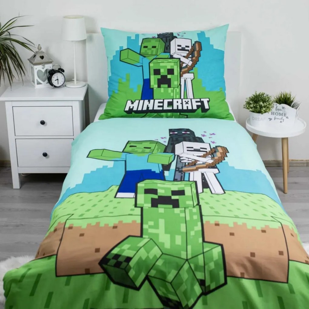 Obliecky Disney Minecraft 140x200cm+90x70cm Setino Tiahome