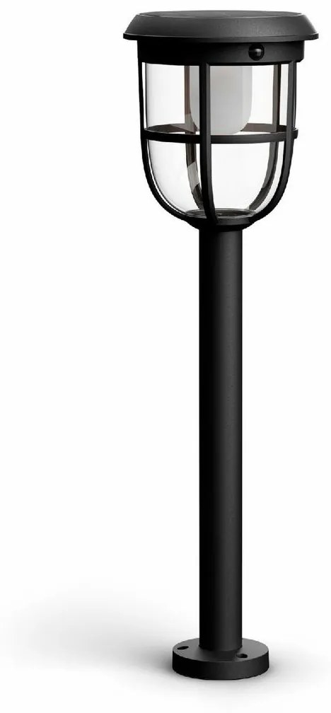 Philips Radii UltraEfficient solárne vonkajšie stĺpikové LED svietidlo 1,3 W 3000K 60 cm, čierna