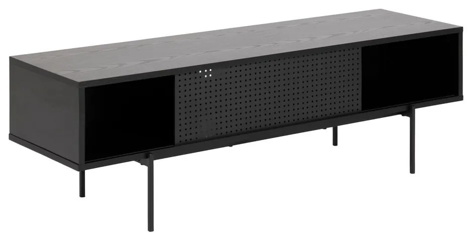 Čierny TV stolík v dekore jaseňa 140x45 cm Angus – Actona