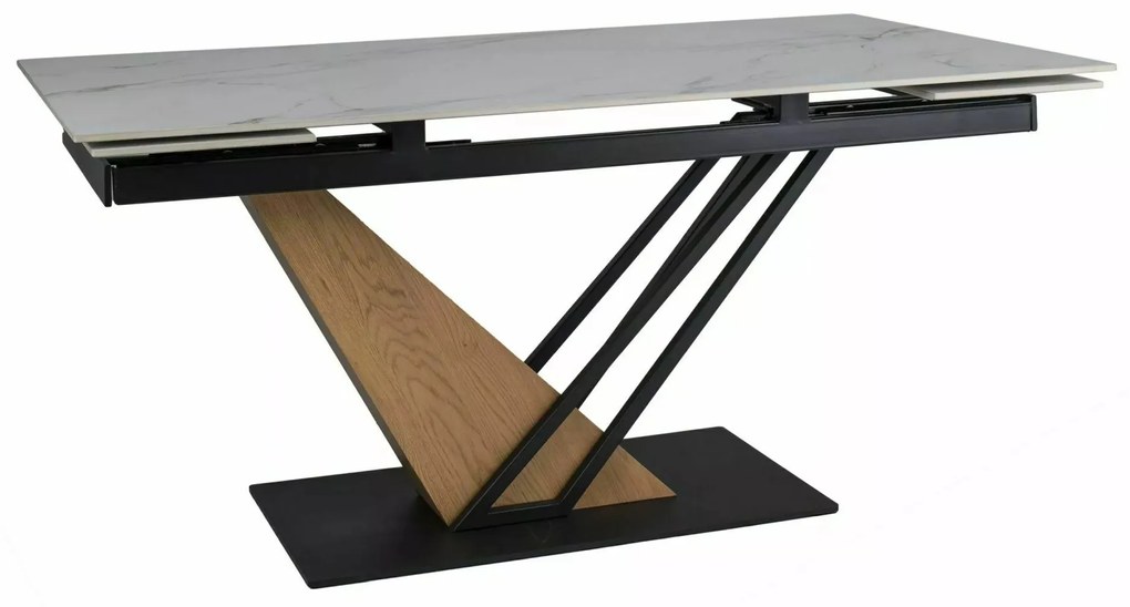 Rozkládací jídelní stůl Genesis 180/240 cm bílý/dub přírodní