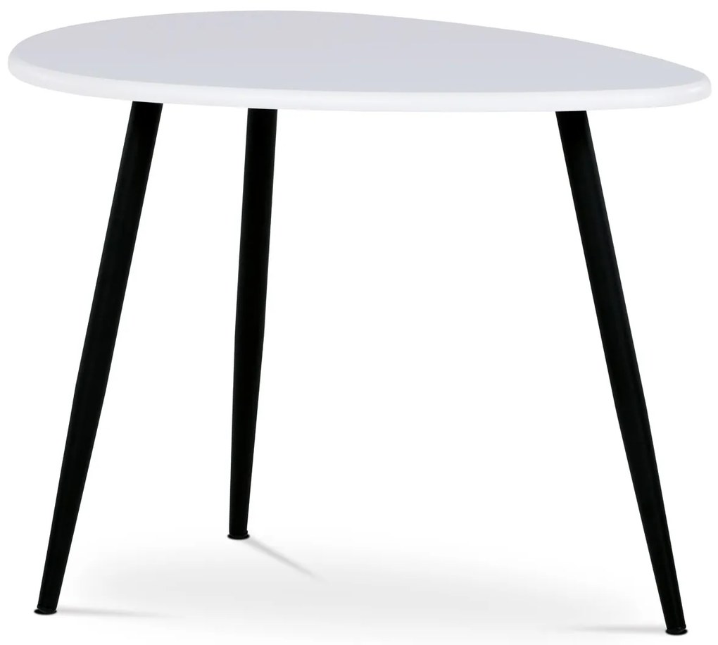 Autronic - Konferenční stůl, MDF deska, bilý matt, černý kov - AF-3011 WT