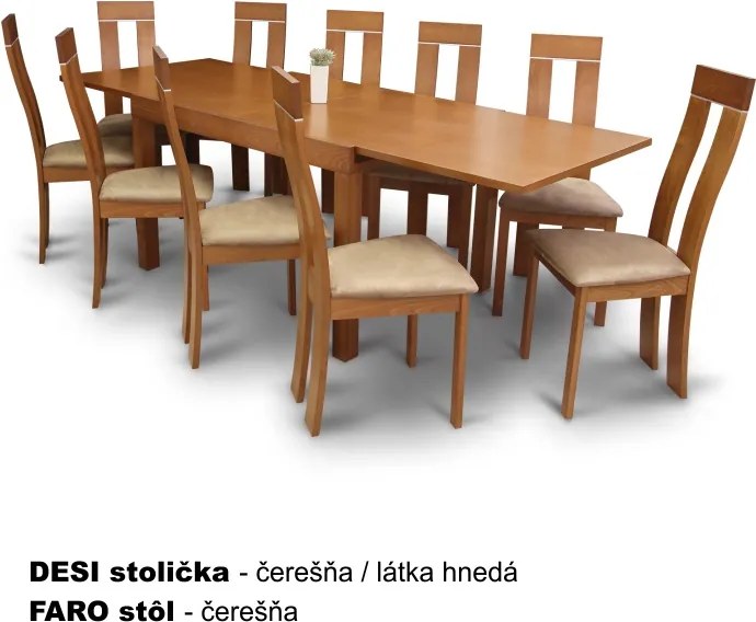 Rozkladací jedálenský stôl Faro - čerešňa