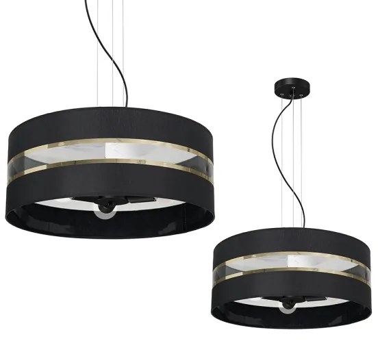 Luster na lanku ULTIMO 3xE27/60W/230V čierna