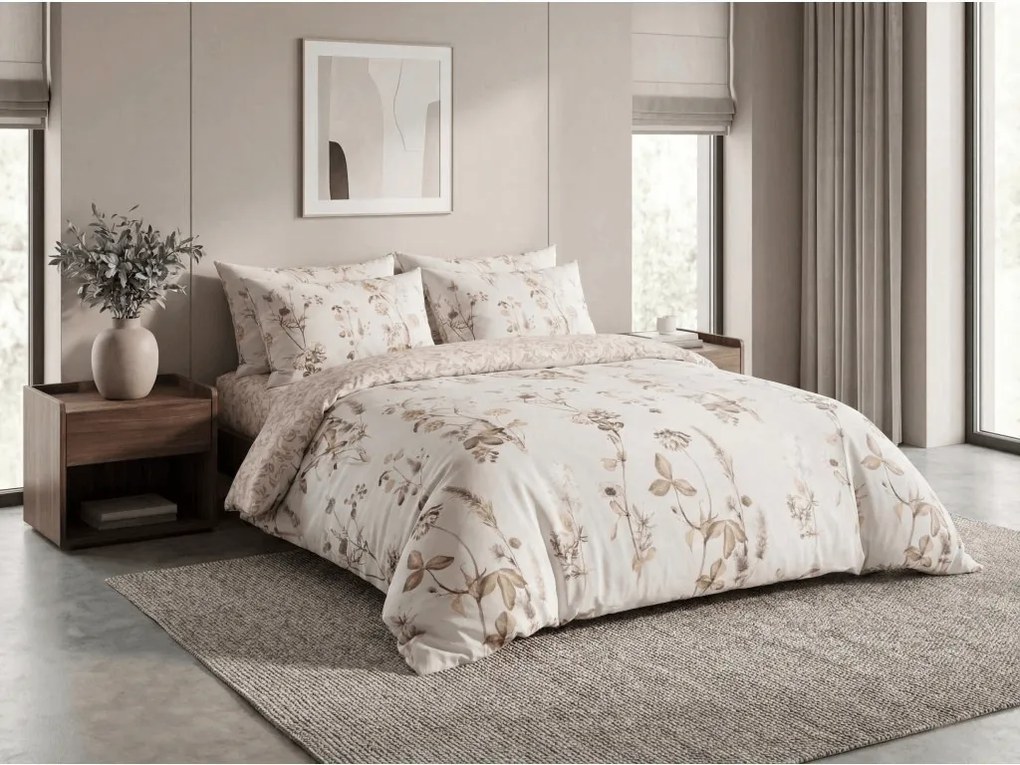 Obliečky z mikrovlákna BOTANIQUE béžovo-ružové Rozmer obliečky: 70 x 90 cm | 140 x 200 cm