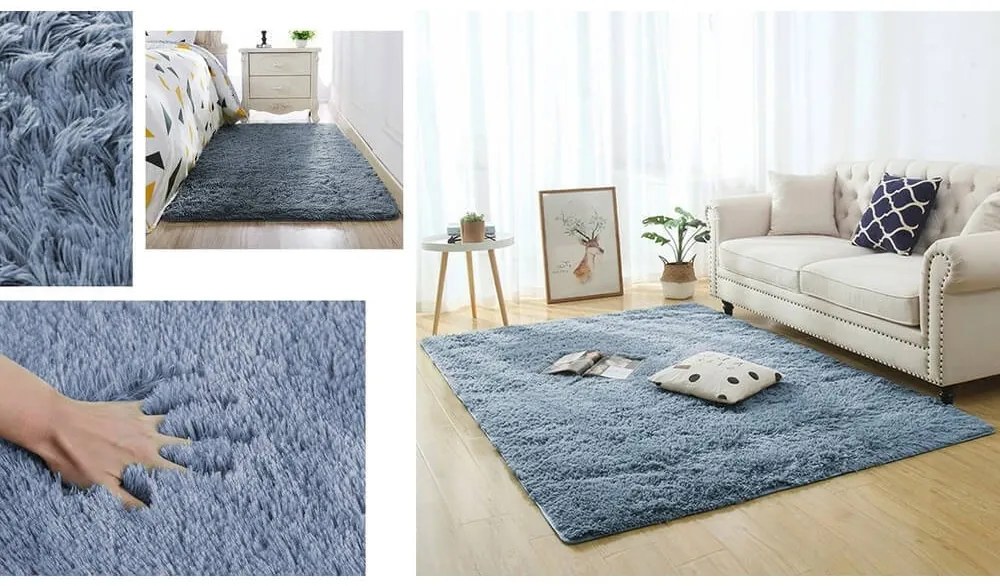 TZ Sivý obdĺžnikový shaggy koberec Lana Rozmer: 300x400 cm