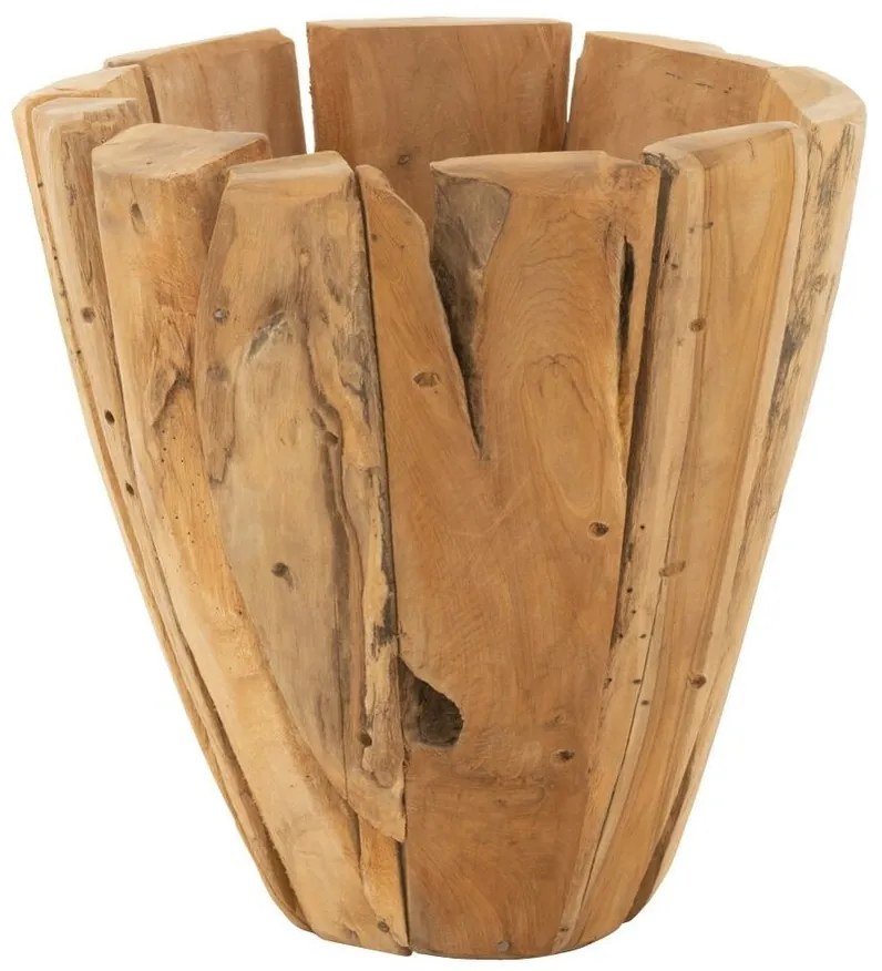 Drevený obal na kvetináč z tíkového dreva Jack - Ø 35*40 cm