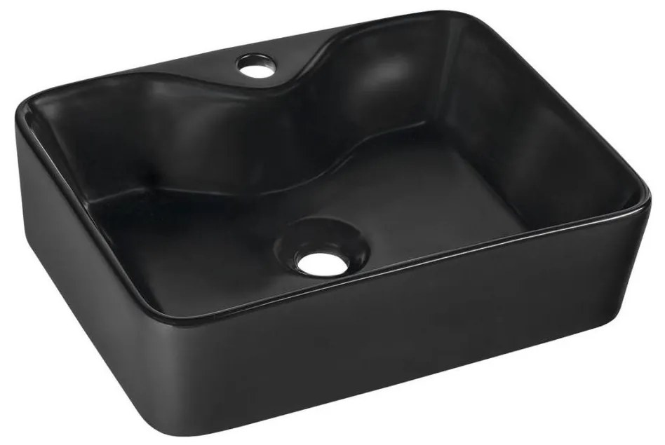 Sapho - Umývadlo na dosku BALENA 48x37 cm, matná čierna
