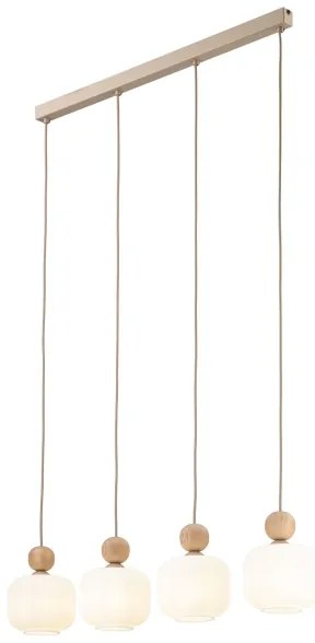 Závesný luster BALLO na lanku 4xE14/10W/230V béžový