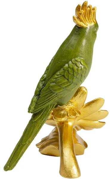 Flower Parrot dekorácia 14 cm zelená/zlatá
