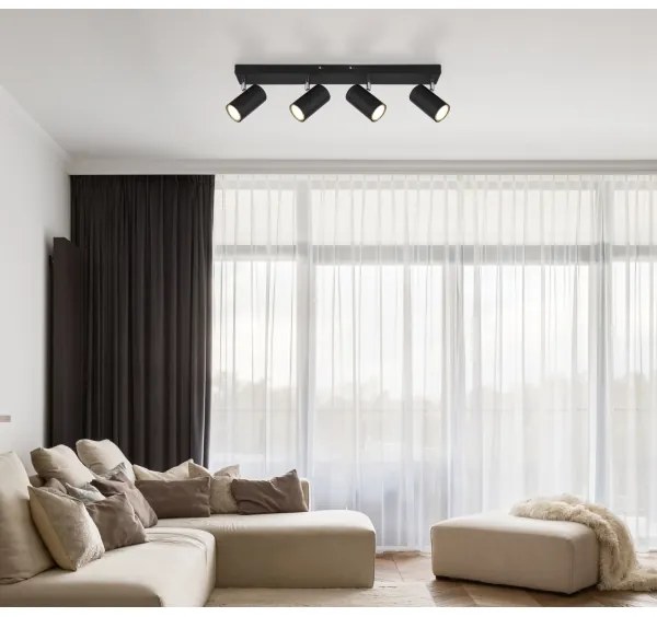 Globo 57911-4B - Bodové svietidlo ROBBY 4xGU10/35W/230V čierna