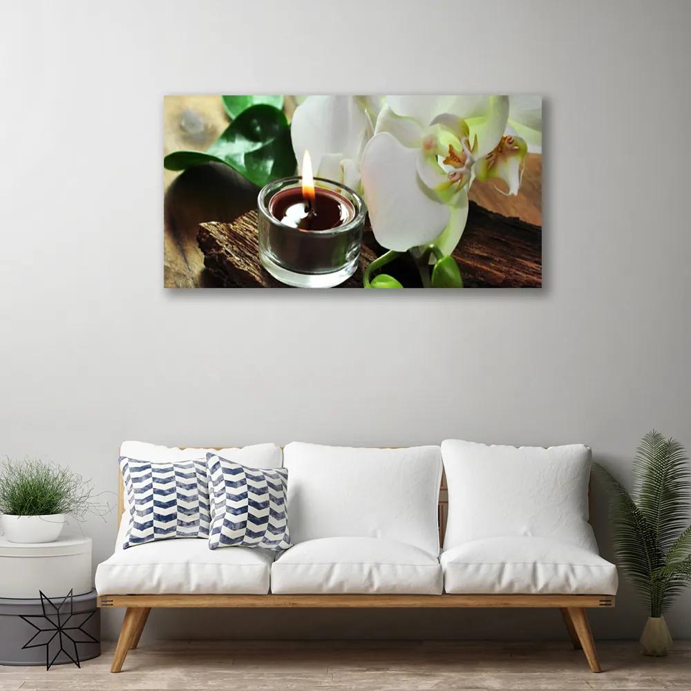 Obraz Canvas Orchidea sviece do kúpeľov 100x50 cm
