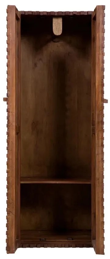 furniture-nabytek.cz - Masívna šatní skriňa Abadi z akáciového a mangového dreva, lakovaná, hnedá – 75×44×190 cm
