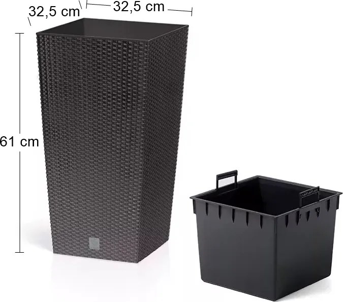 Plastový kvetináč DRTS325 32,5 cm - hnedá