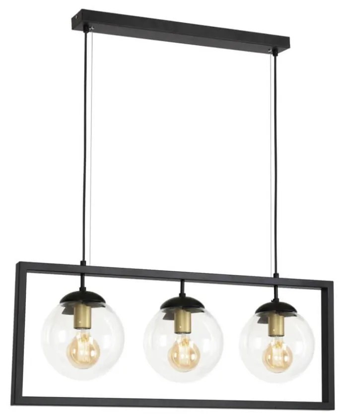 Klausen 113000 - Luster na lanku REY 3xE27/7W/230V čierna