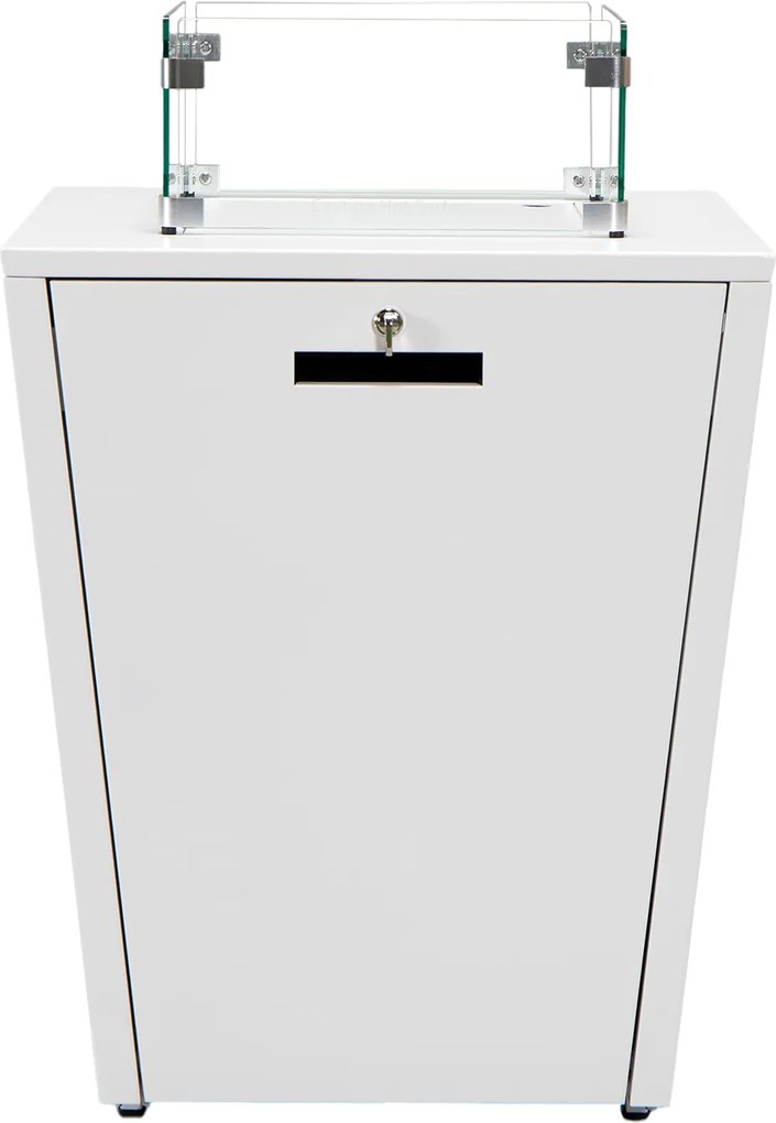 Stôl s plynovým ohniskom Berry biely