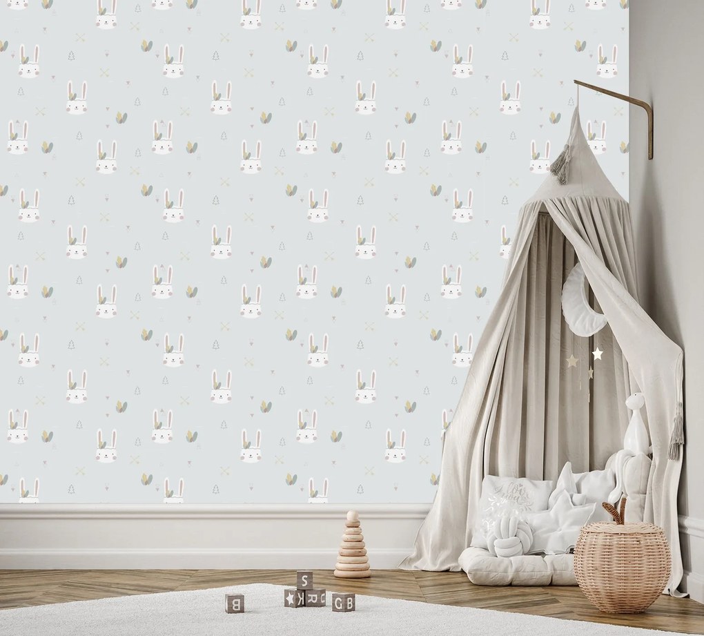 Gario Fototapeta Boho biele zajačiky Materiál: Vliesová, Rozmery: 450 x 315 cm