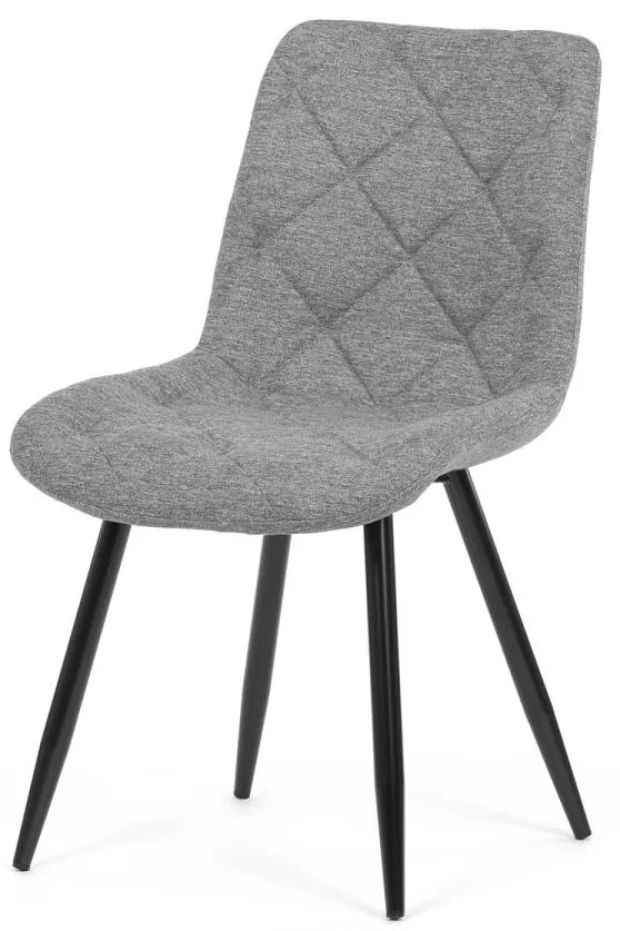 Židle jídelní CT-382 SIL2, stříbrná látka, nohy černý kov
