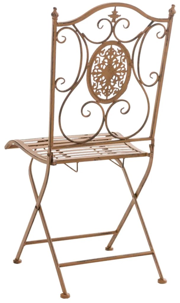 Kovová skladacia stolička Sibell (SET 2 ks) - Hnedá antik