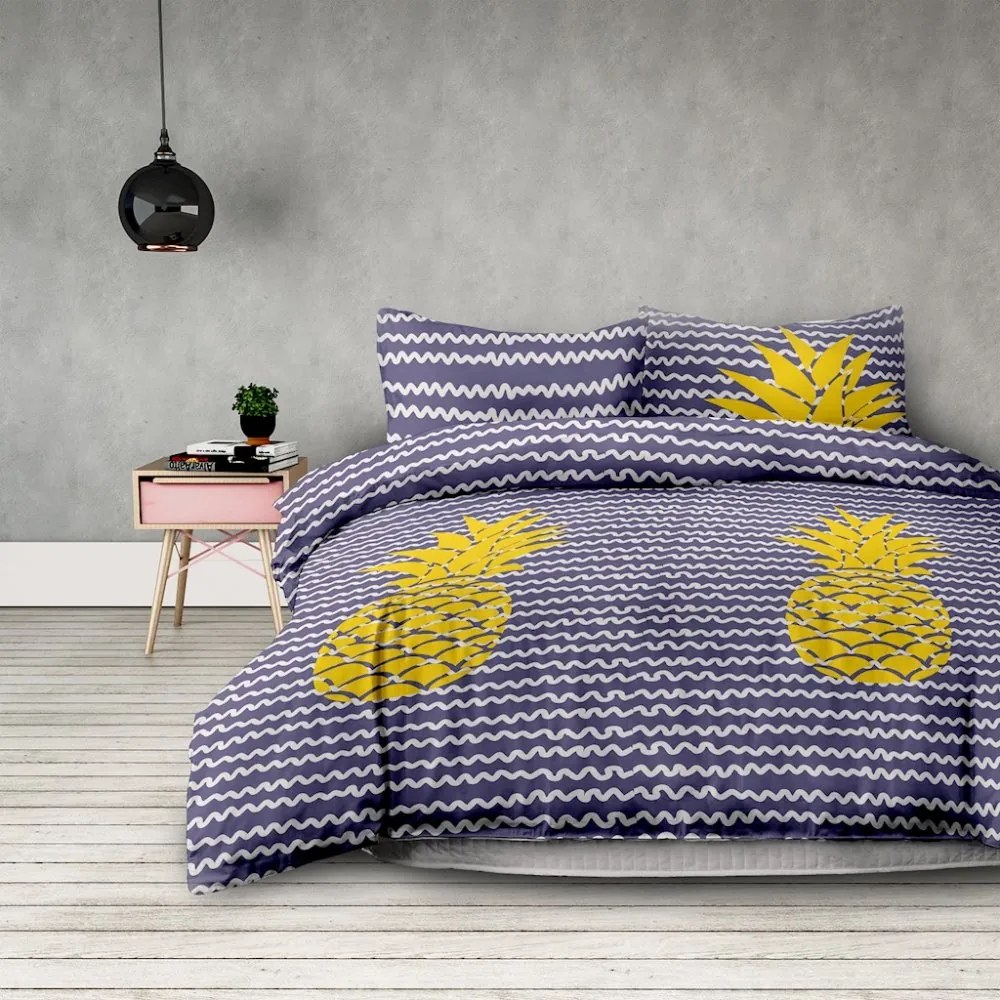 Posteľné obliečky z mikrovlákna s ananásom Šírka: 140 cm | Dĺžka: 200 cm
