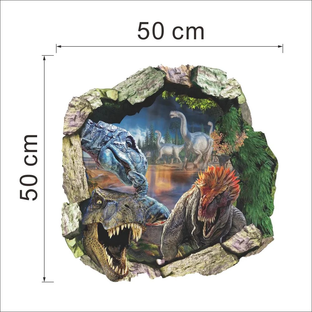 Veselá Stena Samolepka na stenu na stenu Dinosaure Jurský park