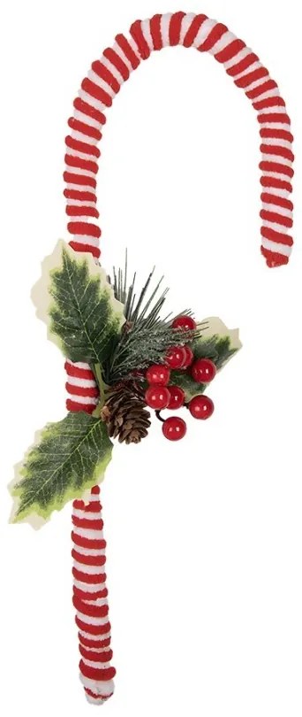 Bielo-červený vianočný zápich lízanky palice Candy - 13*3*30 cm