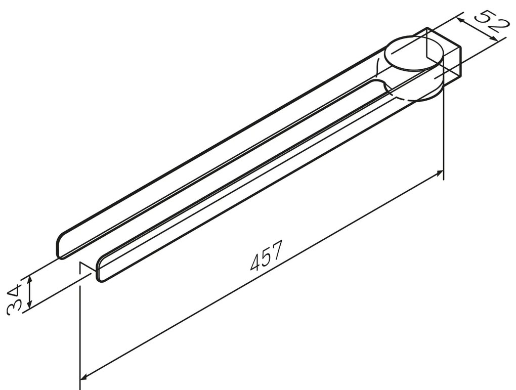Vešiak na uteráky AM.PM Inspire 2.0 AIB32622 dvojitý, otočný, čierny