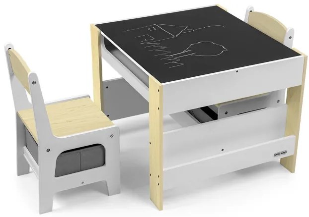 Detský stôl Sven naturálny s dvomi stoličkami