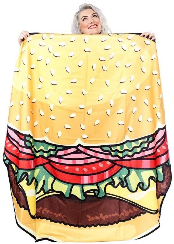 Tutumi, plážová osuška 150cm, vzor hamburger, REC-02002
