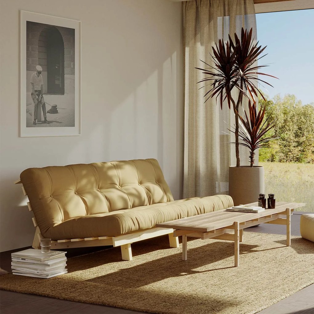 Variabilná pohovka Lean Wheat beige 100 × 190 × 73 cm