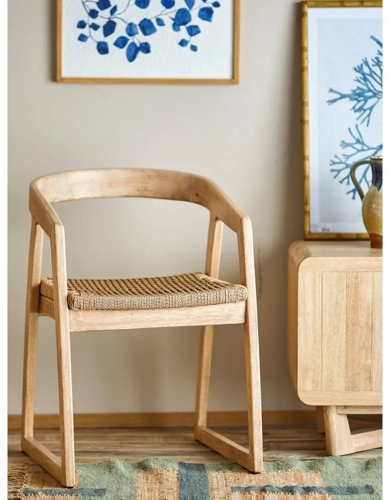 Jedálenská stolička z kaučukového dreva v prírodnej farbe Serrone – Bloomingville