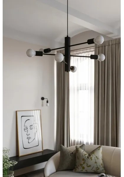 Luster na lanku DUOMO 6 6xE27/60W/230V čierna