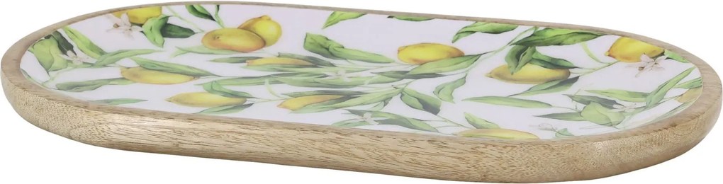 Drevená mangová tácka s citrónmi Tours Limone Blossom - 37*20*2 cm