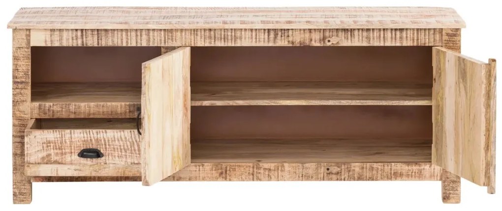 furniture-nabytek.cz - Masivní TV stolek Caribou z mangového dřeva, lakovaný, přírodní barva – 150×50×60 cm
