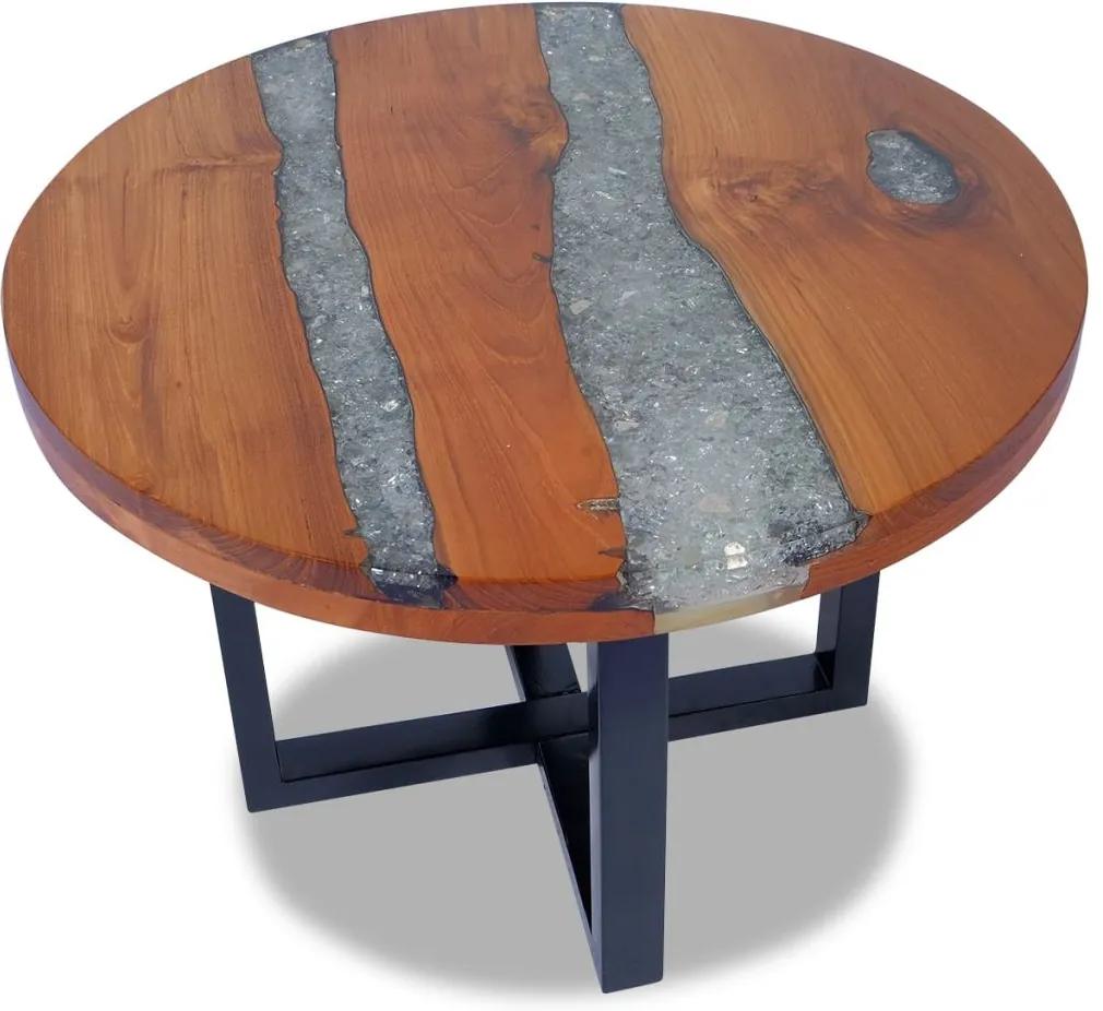243466 Edco Konferenčný stolík z teakového dreva a živice, 60 cm