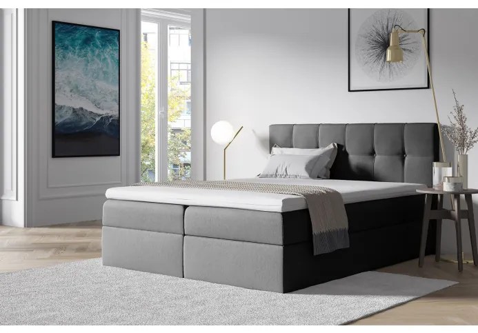 Čalúnená posteľ s úložným priestorom Recivio šedá 140 x 200