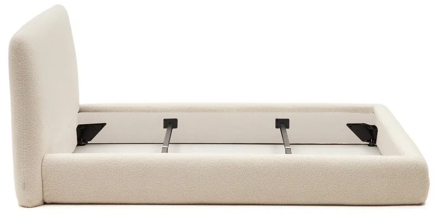 Béžová čalúnená dvojlôžková posteľ 180x200 cm Martina – Kave Home