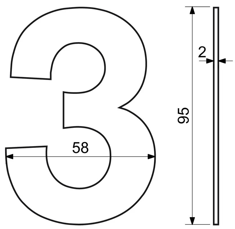 Domové číslo "3", RN.95L, čierna