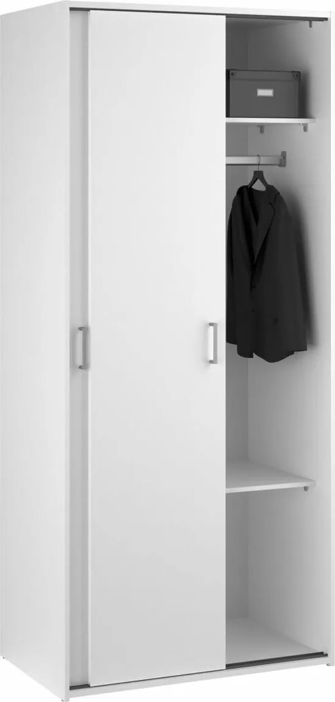 Šatníková skriňa Sida 77 cm s posuvnými dverami biela