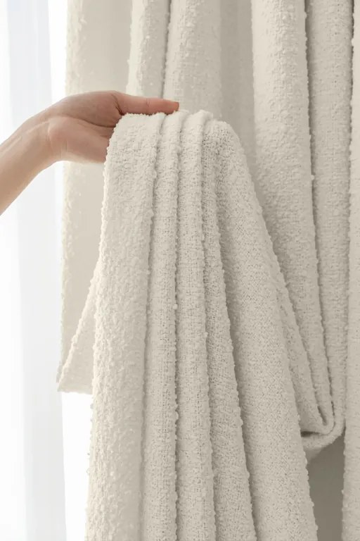 Záves na riasiacu pásku DREAMY BOUCLE krémový Rozmer: 140x270 cm