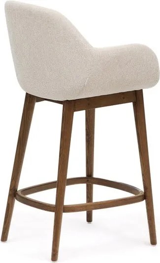 Béžová čalúnená barová stolička s podrúčkami (výška sedadla 66 cm) Konna – Kave Home