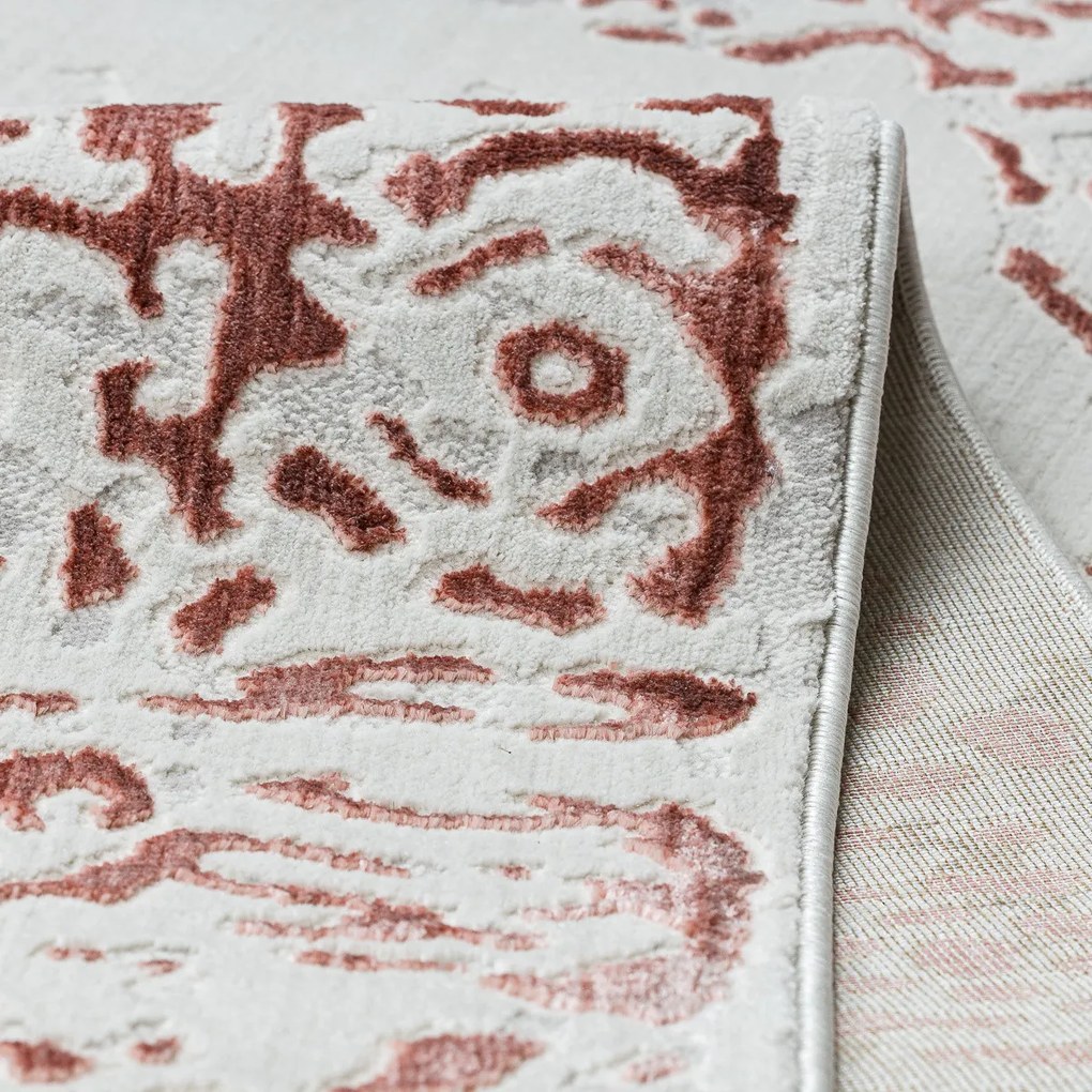 Dywany Łuszczów, Kusový koberec Allure 1961 white/pink, 140x190, ružová, kancelária