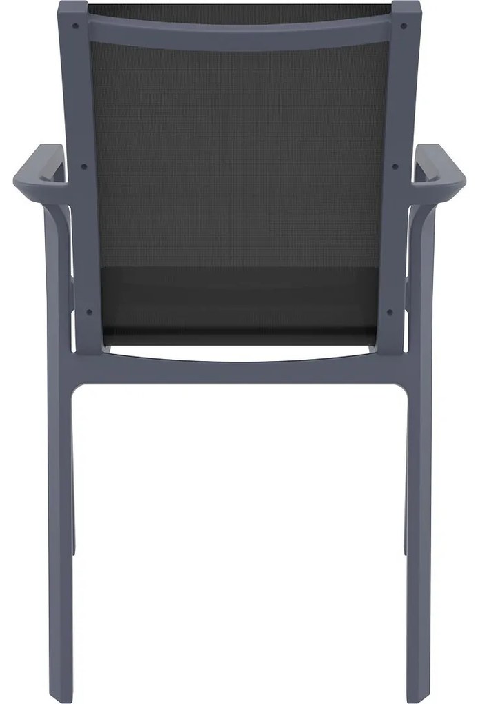 PACIFIC záhradná stolička s podrúčkami dark grey