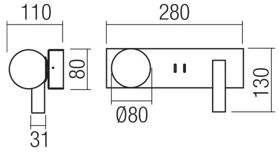 Redo 01-4662 - LED nástenné svietidlo NORMA LED/5W/230V+LED/3W CRI90 USB bronzové