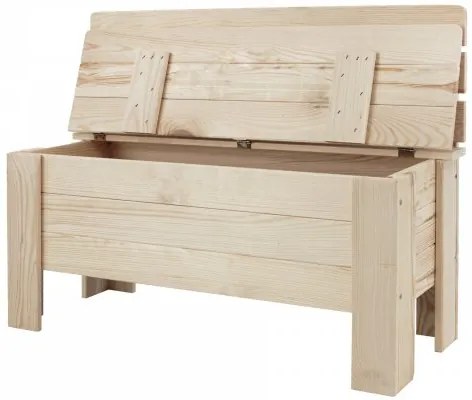 MALÁ DREVENÁ LAVIČKA S ÚLOŽNÝM PRIESTOROM B-12 surová 54x71x29