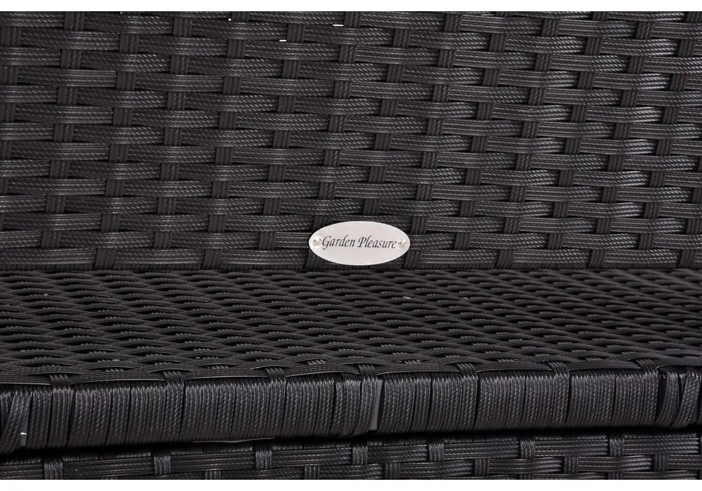 Čierna záhradná lavica z umelého ratanu Ferrara – Garden Pleasure