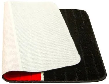 Sada kúpeľňových koberčekov COMO červená / čierna, pruhy